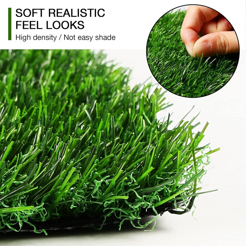 XLX TURF 4 Pack Artificial Grass Square Mats, 12"x12" Fake Grass Placemats for Easter Table Centerpiece, Realistic Synthetic Turf Patch for Football Golf Party Decor, Pet Dog Potty Grass, DIY Crafts - Image 3